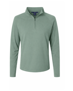 Devon & Jones DG402 Blue-Green-Men's Seaton Pebble Textured Quarter-Zip Pullover Blue-Green