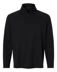 Devon & Jones DG402 Black-Men's Seaton Pebble Textured Quarter-Zip Pullover Black