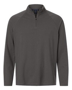 Devon & Jones DG402 Gray-Men's Seaton Pebble Textured Quarter-Zip Pullover Gray