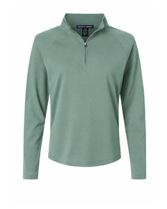 Devon & Jones DG402W Blue-Green-Women's Seaton Pebble Textured Quarter-Zip Pullover Blue-Green
