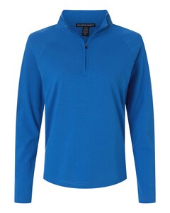 Devon & Jones DG402W Blue-Women's Seaton Pebble Textured Quarter-Zip Pullover Blue
