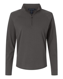 Devon & Jones DG402W Gray-Women's Seaton Pebble Textured Quarter-Zip Pullover Gray