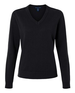 Devon &amp; Jones DG445W Black-Women&#x27;s New Classics V-Neck Sweater Black