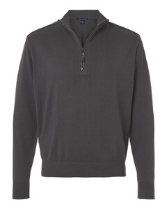 Devon & Jones DG446 Gray-Men's New Classics Quarter-Zip Sweater Gray