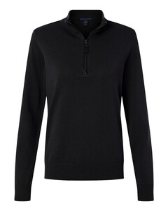 Devon &amp; Jones DG446W Black-Women&#x27;s New Classics Quarter-Zip Sweater Black