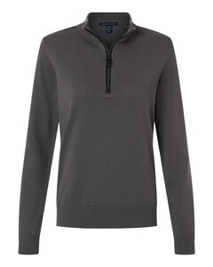 Devon & Jones DG446W Gray-Women's New Classics Quarter-Zip Sweater Gray