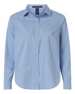 Devon & Jones DG505W Blue-Women's CrownLux Performance&reg; Spencer Poplin Dress Shirt Blue