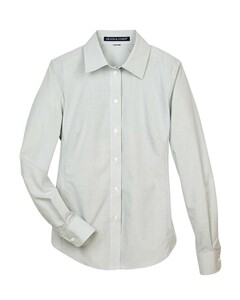 Devon & Jones DG510W White-Women's Crown Collection&reg; Micro Tattersall Woven Dress Shirt White