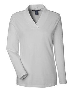 Women's Raleigh Shawl Collar Knit Top Gray Devon & Jones DP121W Gray