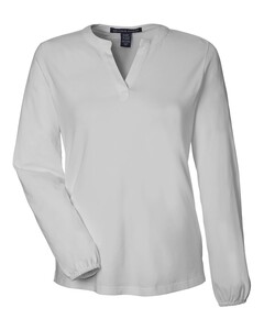 Women's Raleigh Half-Placket Knit Top Gray Devon & Jones DP122W Gray