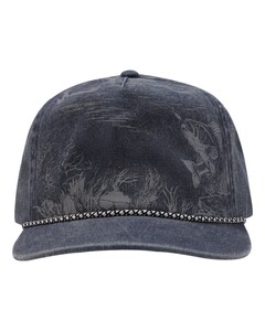 DRI DUCK 3334 Navy-Walleye Nature Scene Cap Navy