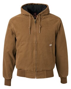 DRI DUCK 5020 Brown-Cheyenne Hooded Boulder Cloth Jacket with Tricot Quilt Lining Brown