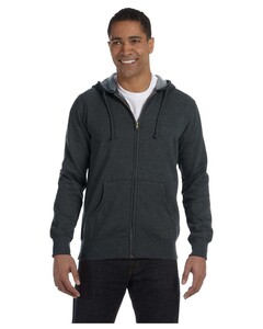 Heathered Full-Zip Hooded Sweatshirt Gray econscious EC5680 Gray