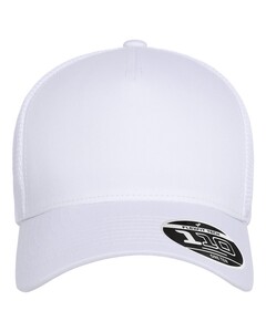 FlexFit 110M5 White-110&reg; Five-Panel Mesh Cap White