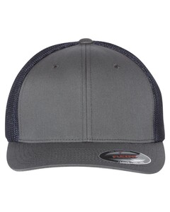 FlexFit 6511 Gray-Fitted Trucker Hat Gray