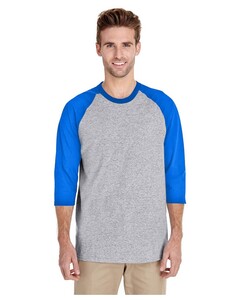 Heavy Cotton Three-Quarter Raglan Sleeve T-Shirt Gray Gildan 5700 Gray