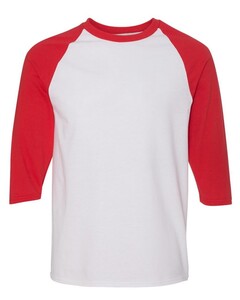 Gildan 5700 White-Heavy Cotton Three-Quarter Raglan Sleeve T-Shirt White