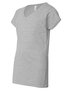 Soft Style Junior Fit V-Neck T-Shirt Gray Gildan 64V00L Gray