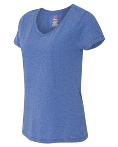Hanes 42VT Blue-Women's Perfect-T Triblend V-Neck T-Shirt Blue