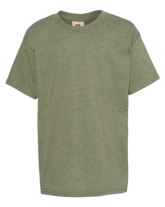 Hanes 5370 Green-Heavyweight Youth 50/50 T-Shirt Green