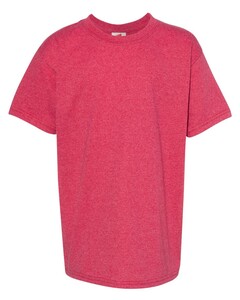 Hanes 5370 Red-Heavyweight Youth 50/50 T-Shirt Red