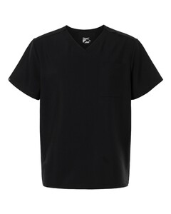 Hanes HMB000 Black-Men's V-Neck 1 Pocket Scrub Top Black