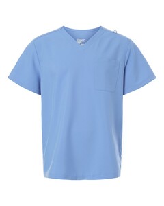 Hanes HMB000 Blue-Men's V-Neck 1 Pocket Scrub Top Blue