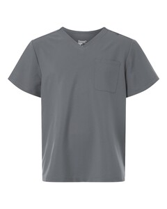 Hanes HMB000 Gray-Men's V-Neck 1 Pocket Scrub Top Gray