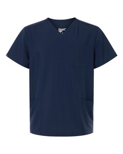 Hanes HMB002 Navy-Men's V-Neck 3 Pocket Scrub Top Navy