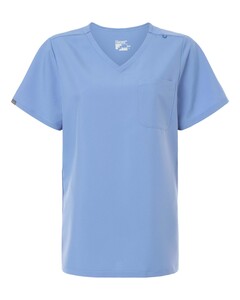 Hanes HSB000 Blue-Women's V-Neck 1 Pocket Scrub Top Blue