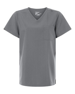 Hanes HSB000 Gray-Women's V-Neck 1 Pocket Scrub Top Gray