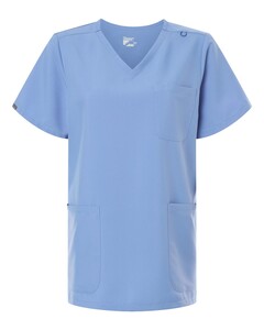 Hanes HSB002 Blue-Women's V-Neck 3 Pocket Scrub Top Blue