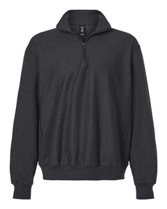 Hanes OG900 Gray-Men's Beefy&reg; Sweats Premium Heavyweight Quarter-Zip Sweatshirt Gray