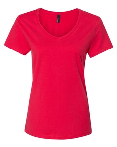 Women's' V-Neck Nano-T Red Hanes S04V Red