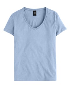 Women's' V-Neck Nano-T Blue Hanes S04V Blue