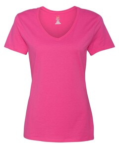 Women's' V-Neck Nano-T Pink Hanes S04V Pink