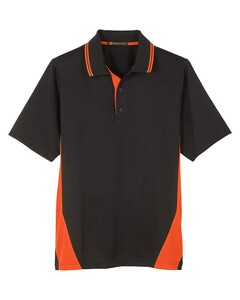 Harriton M386 Black-Flash Snag Protection Plus IL Colorblock Polo Black