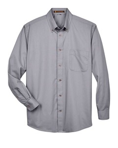 Harriton M500 Gray-Men's Easy Blend™ Long Sleeve Twill Shirt Gray