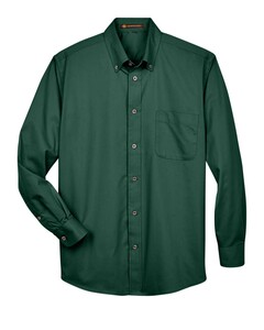 Harriton M500 Green-Men's Easy Blend™ Long Sleeve Twill Shirt Green