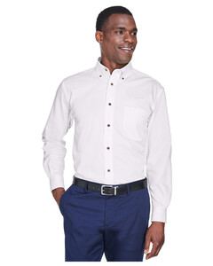 Men's Tall Easy Blend™ Long Sleeve Twill Dress Shirt White Harriton M500T White