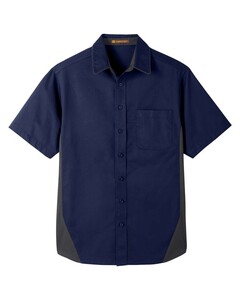 Harriton M586 Navy-Men's Flash IL Colorblock Shirt Navy