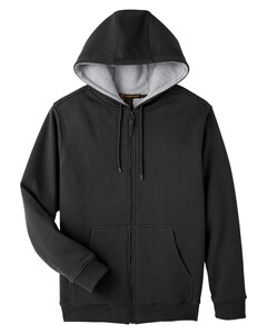Harriton M711T Black-Unisex Tall ClimaBloc™ Lined Heavyweight Hooded Sweatshirt Black