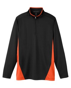 Harriton M786 Black-Flash Snag Protection Plus IL Colorblock Quarter-Zip Pullover Black