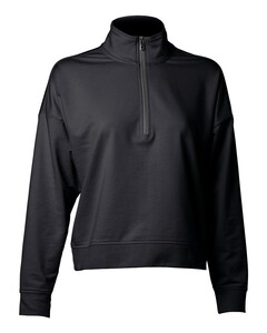 Independent Trading EXP15WPQ Black-Women's Perform Quarter-Zip Pullover Black