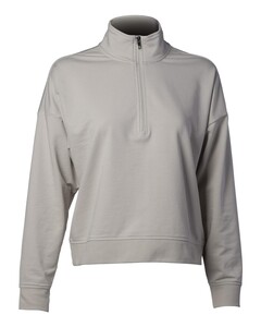 Independent Trading EXP15WPQ Gray-Women's Perform Quarter-Zip Pullover Gray