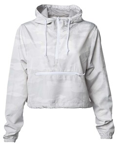 Independent Trading EXP64CRP Camo-Women's Lightweight Pullover Crop Windbreaker Camo
