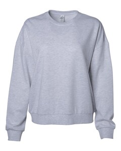 Independent Trading PRM2700 Gray-Women's California Wave Wash Sunday Crewneck Sweatshirt Gray