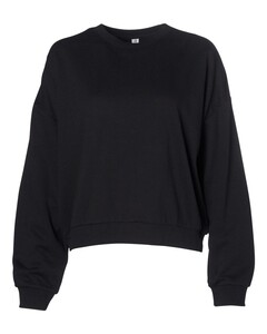 Independent Trading PRM2700 Black-Women's California Wave Wash Sunday Crewneck Sweatshirt Black