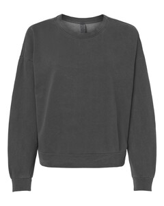 Independent Trading PRM2700 Black-Women's California Wave Wash Sunday Crewneck Sweatshirt Black