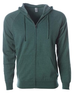 Unisex Special Blend Raglan Full Zip Hoodie Green Independent Trading PRM33SBZ Green